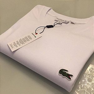 Camiseta Lacoste Basic Croc Bordado Branca