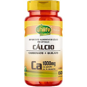 Calcio Quelato 1000mg com 60Caps - Unilife