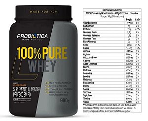 100% Pure Whey 900g - Probiótica - Chocolate