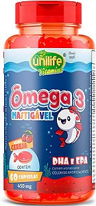 Omêga 3 Kids 60caps 800 mg sabor Cereja - Unilife