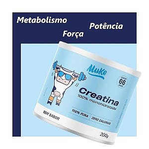 Creatina 100% Monohidratada Sem Sabor 200g | Muke