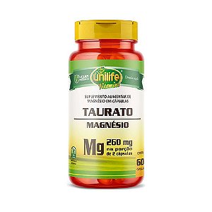 Taurato de Magnésio 620mg 60 Cápsulas | Unilife