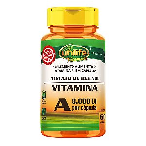 Vitamina A - 500mg - 60 cápsulas | Unilife