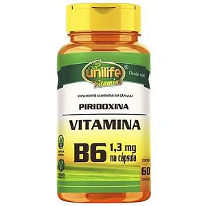Vitamina B6 500mg 60 Cápsulas | Unilife