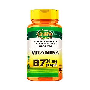 Vitamina B7 500mg 60 Cápsulas  | Unilife
