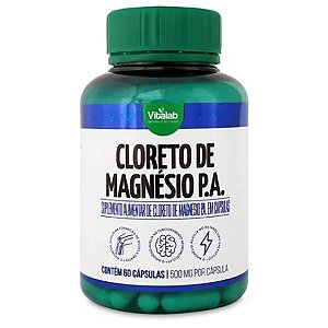 Cloreto de Magnésio P.A 500mg 60 Cápsulas - Vitalab