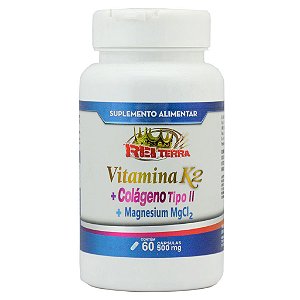 Vitamina K2 + Colágeno Tipo II + Cloreto 60 Cápsulas - Rei Terra