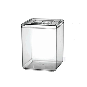 Pote Retangular Plást. Cristal Cx C/ 12 Pç 1,5 LT