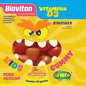 Gummy Kids Vitamina D3 Laranja 30 Gomas - Unilife