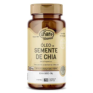Óleo de Semente de Chia 500mg com 60 Cápsulas - Unilife