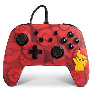 Controle Nintendo Switch pokemon  vermelho  Wired Controller com fio