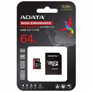 Cartão ADATA Micro SDXC 64GB Highway Endurance V30