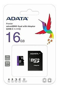Cartão de Memória ADATA 16GB Classe 10 Com Adaptador