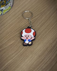 Chaveiro Emborrachado Personalizado Super Mario Toad Vermelho Nintendo