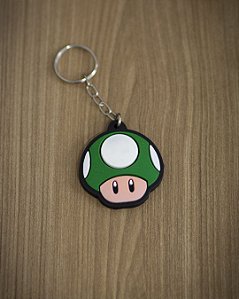 Chaveiro Emborrachado Personalizado Super Mario Toad Verde Nintendo