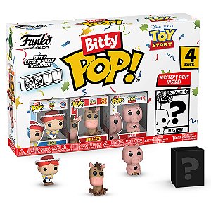 Funko Pop Bitty Disney Toy Story Jessie, Bullseye, Hamm e um mistério 4 Pack