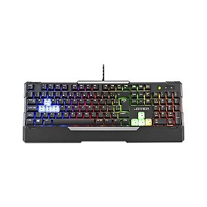 Teclado Gamer Semi Mecânico Warrior Wakiza LED Rainbow