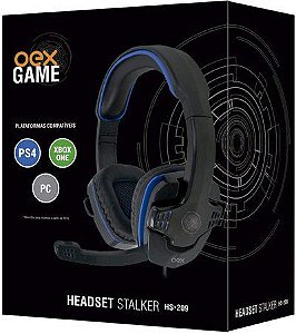 Headset Stalker preto/azul HS209 OEX