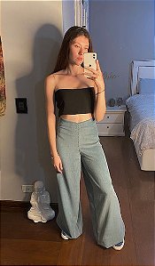 Wide Leg Veludo Canelado