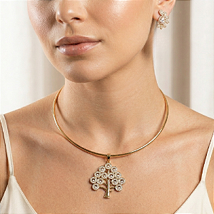 COLAR ARVORE DA VIDA CRAVEJADO