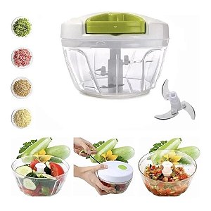 Mini processador manual de alimentos 3 lâminas