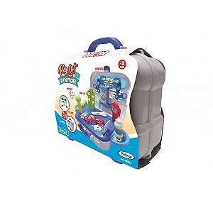 Maleta Playset Doctor Xalingo 20 Peças Cinza E Azul