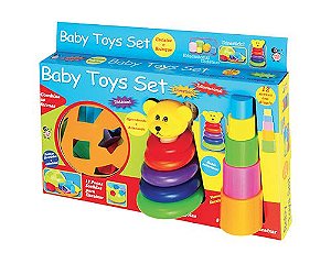 KIT 3 BRINQUEDOS BABY TOYS DIDATICO