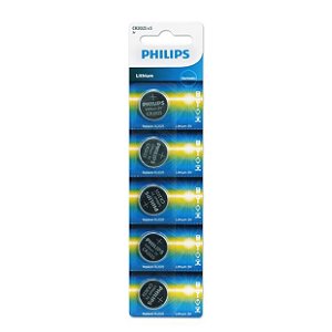 BATERIA Cr2025 3v Philips cartela com 5 unidades