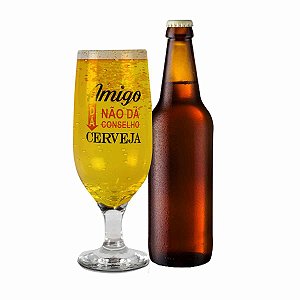 TAÇA CERVEJA 300 ML COM FRASE