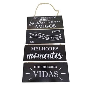 PLACA DECORAÇÃO REUNIMOS 4PC CORDA