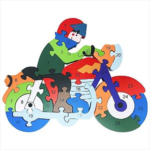 BRINQUEDO EDUCATIVO QUEBRA-CABEÇA  DE MDF  MOTO