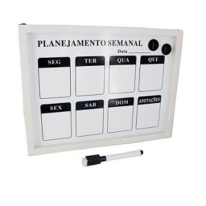 QUADRO ESCREVER 40X30CM SEMANAL PLASTICO