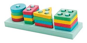 ENCAIXE DIVERTIDO FORMASE CORES EM MDF COM 17 PEÇAS - Toy Mix