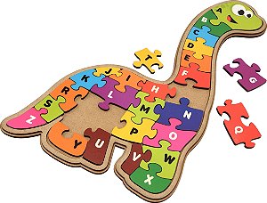 Coleção Alfabetizar Dinossauros - Números - Brinquedo Educativo de Madeira  - Quebra CabeçaBrinquedos EducativosBambalalão Brinquedos Educativos