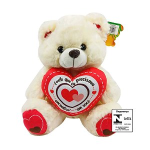 URSO DE PELUCIA 30 CM CORACAO