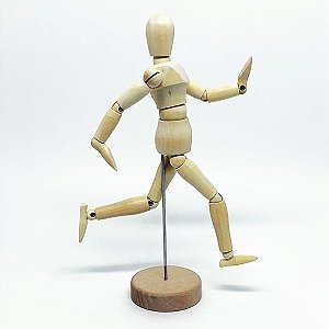 BONECO ARTICULADO 20 CM MADEIRA