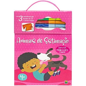 LIVRO KIT MAGICO PARA COLORIR  ANIMAIS DE ESTIMACAO