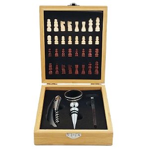 KIT VINHO  5 PEÇAS COM JOGO DE XADREZ