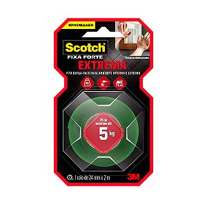 FITA ADESIVA FIXA FORTE EXTREME SCOTCH 24MMX2M TRANSPARENTE 3M
