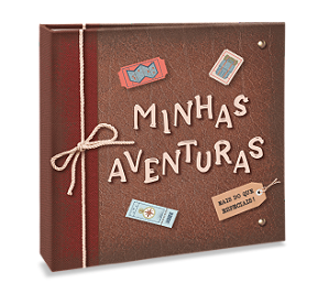 Album Scrap Book Quadrado Ferragem 20Folhas Papel Kraft 604