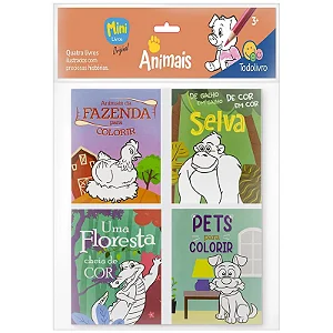 MINILIVROS PACK COM 4 LIVROS PARA COLORIR ANIMAIS