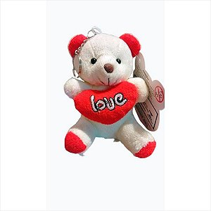 CHAVEIRO URSO CORACAO 9CM PELUCIA
