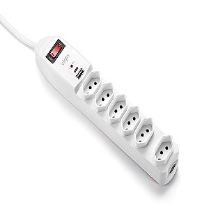 Filtro Linha 6 tomadas USB Tipo A+C 10A ELGIN