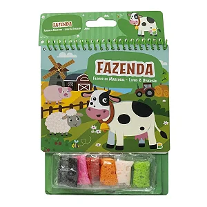 LIVRO E DIVERSAO FAZENDA COM FLOCOS DE MASSINHA