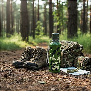 Garrafa Camuflada C/ Alça 650ml em Alumínio Koya