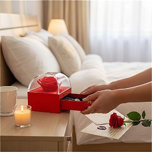 Porta Jóia Amor Decorativo 7x7cm