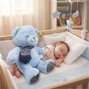 Urso de Pelúcia Com Cachecol 33cm em Poliéster Fizzy