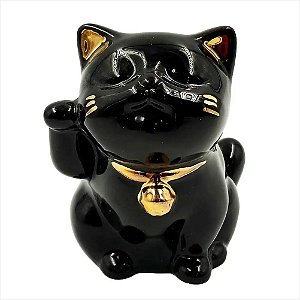 Gato Da Sorte Decorativo 9x6cm Em Porcelana