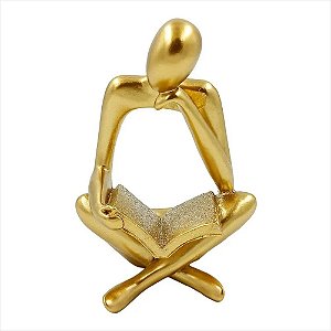 Mulher Leitura Decorativa 9,3x13,5cm em Resina