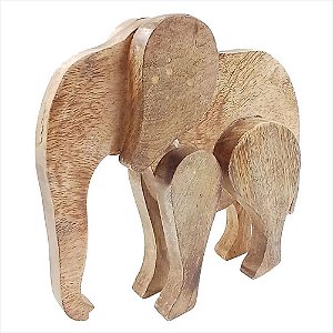 Elefante Decorativo 24,5cm em Madeira Mabruk
